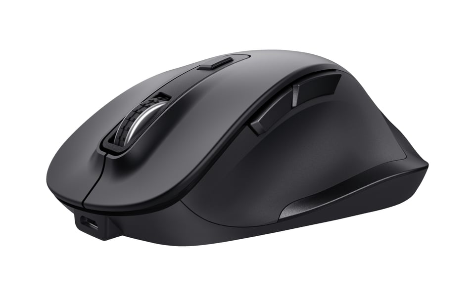 Trust Fyda Draadloze Muis - muis – draadloos – oplaadbaar – 2400 DPI – zwart