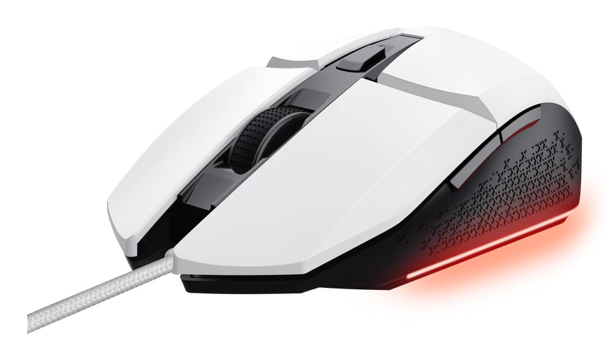 Trust GXT 109PS Felox Gaming Muis - Bedrade gamingmuis – 6 programmeerbare knoppen – 6400 DPI – Wit