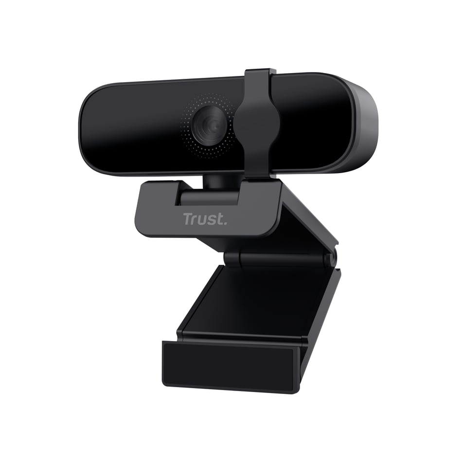 Trust Tanor Full HD Webcam – webcam – Full HD webcam met privacy‑cover – geïntegreerde microfoon – zwart