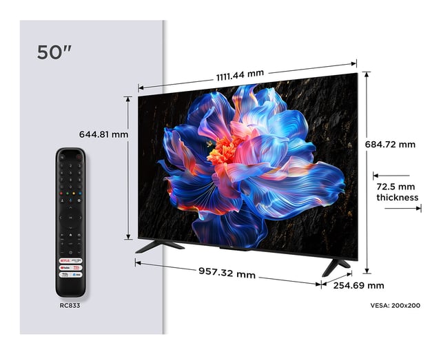 TCL P6K 50P6K tv 127 cm (50") 4K Ultra HD Smart TV Wifi Metallic