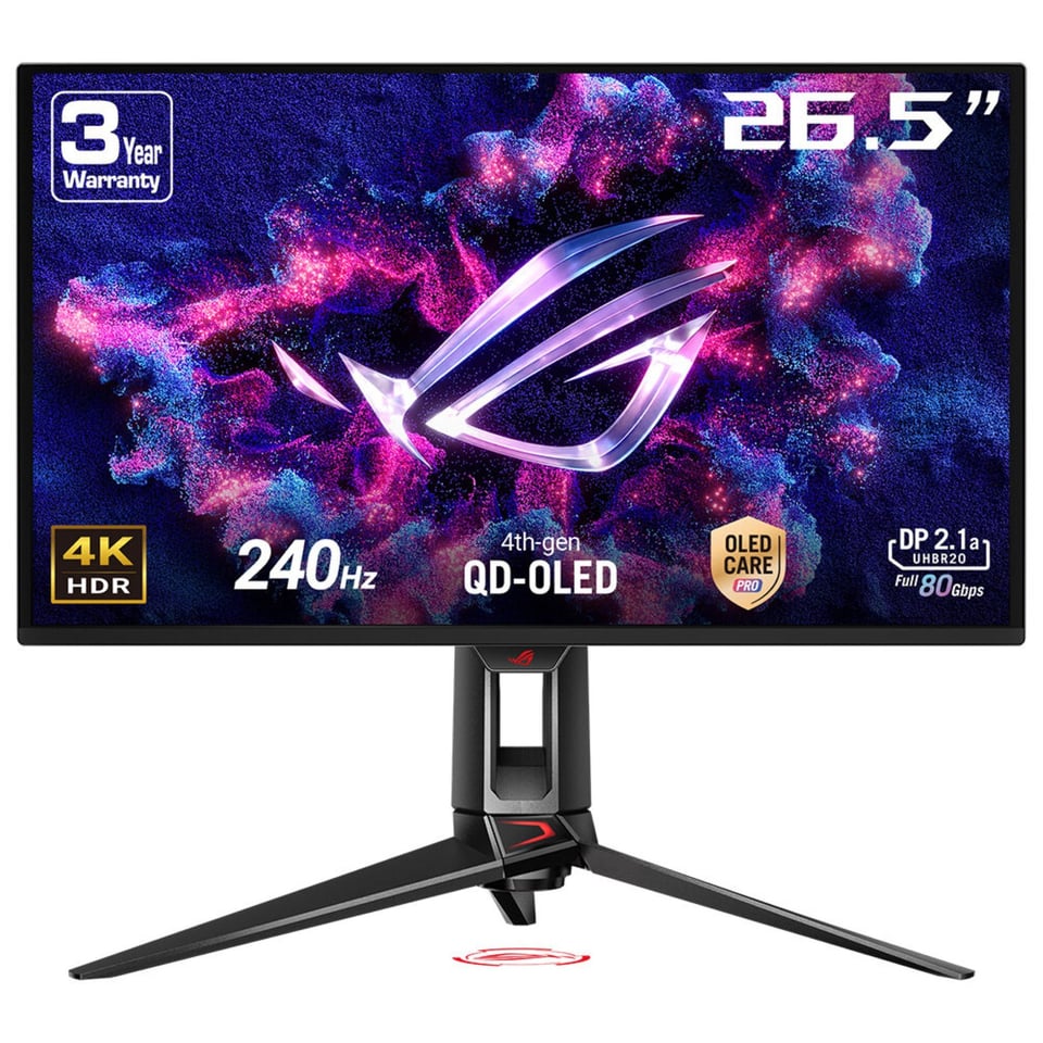 ASUS ROG Swift OLED PG27UCDM computer monitor 67,3 cm (26.5") 3840 x 2160 Pixels 4K Ultra HD QD-OLED Zwart