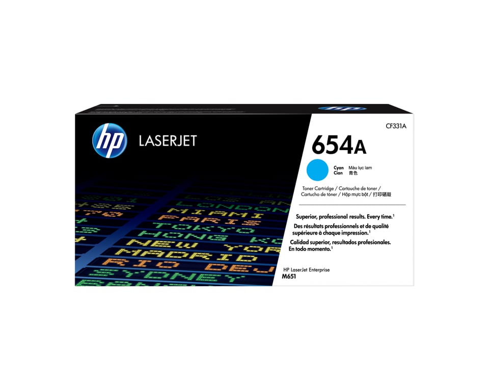 HP 654A originele cyaan LaserJet tonercartridge
