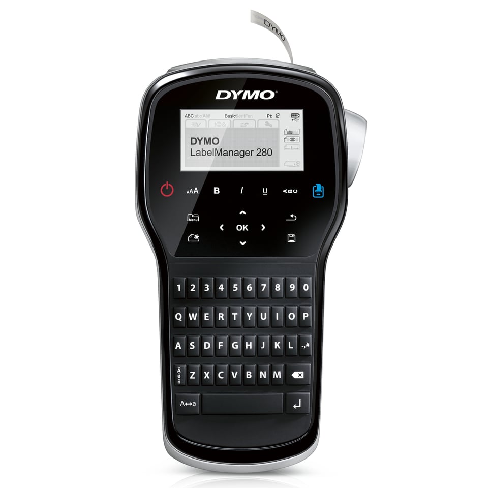 DYMO LabelManager 260-labelprinter | Oplaadbare labelmaker met QWERTY-toetsenbord | Inclusief zwart-wit D1-labeltape (12 mm) | Voor thuis en op kantoor