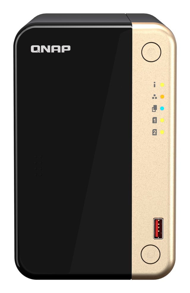 QNAP TS-264 NAS Tower Intel® Celeron® N5095 8 GB 0 TB QNAP QTS Zwart, Goud