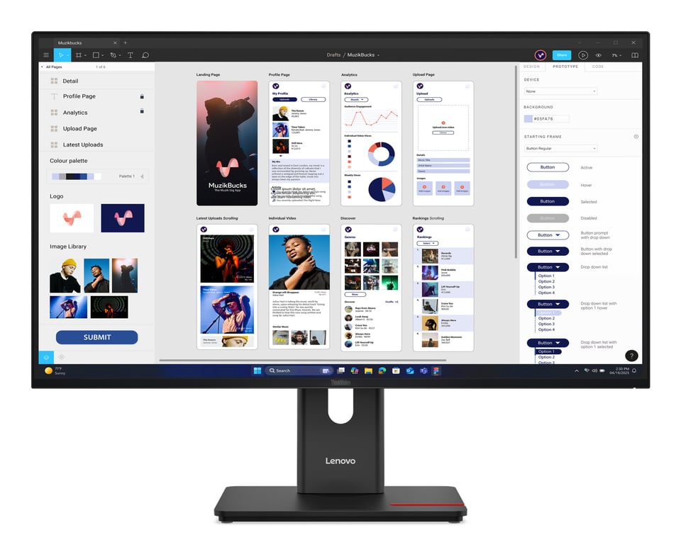 Lenovo ThinkVision T32UD-40 Monitor