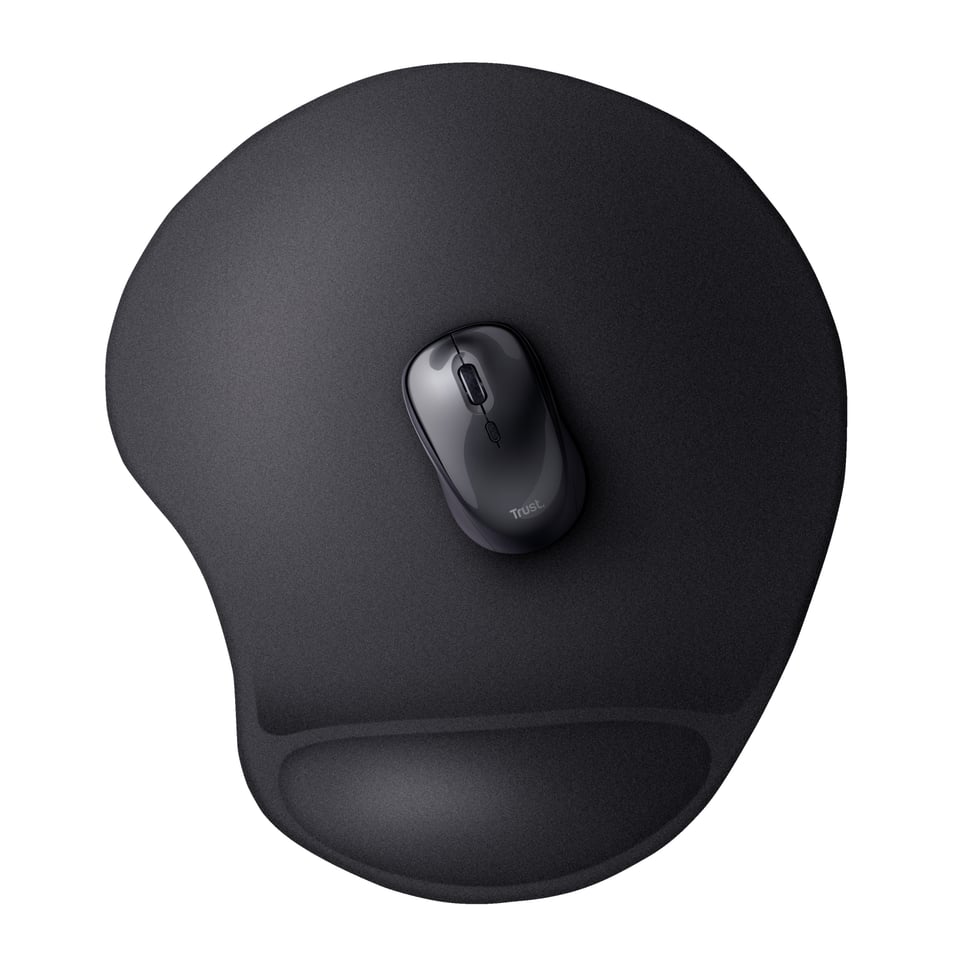 Trust BigFoot XL Gel Muismat - Ergonomische muismat met polssteun – Gel polssteun – Zwart
