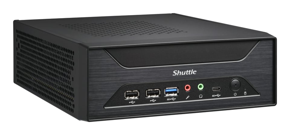 Shuttle XPC slim Barebone XH810 - S1851, Intel H810, 1xDP, 2xHDMI, 3x COM (RS232) , 2x Intel LAN,2x2.5", 8x USB, 3x M.2, 24/7 permanent gebruik