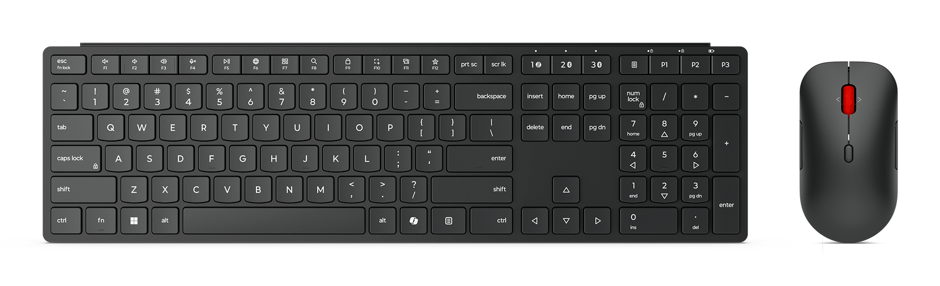 Lenovo 4X31S04848 toetsenbord Inclusief muis Kantoor RF-draadloos + Bluetooth Amerikaans Engels Zwart