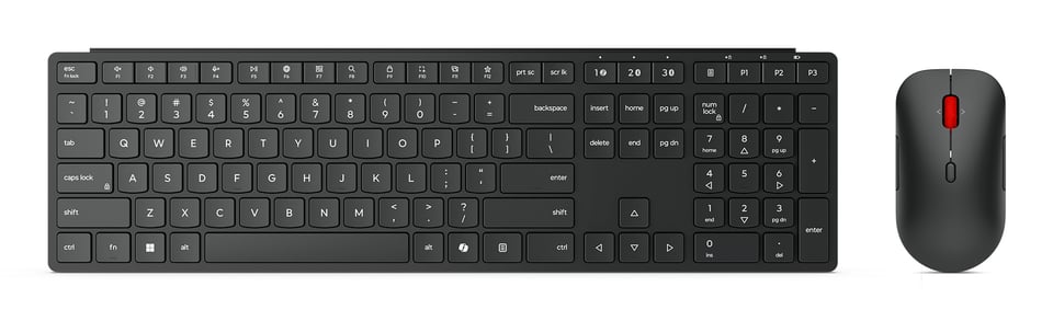 Lenovo 4X31S04843 toetsenbord Inclusief muis Kantoor RF-draadloos + Bluetooth Frans, Duits Zwart