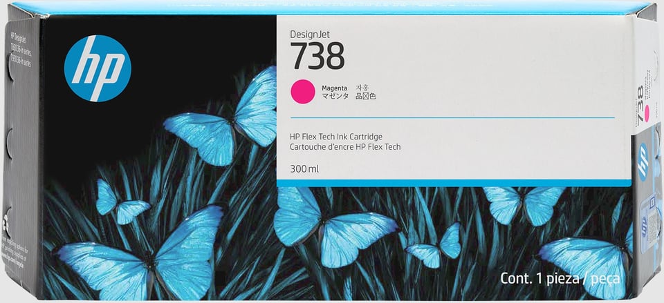 HP 738 300 ml magenta inktcartridge voor DesignJet