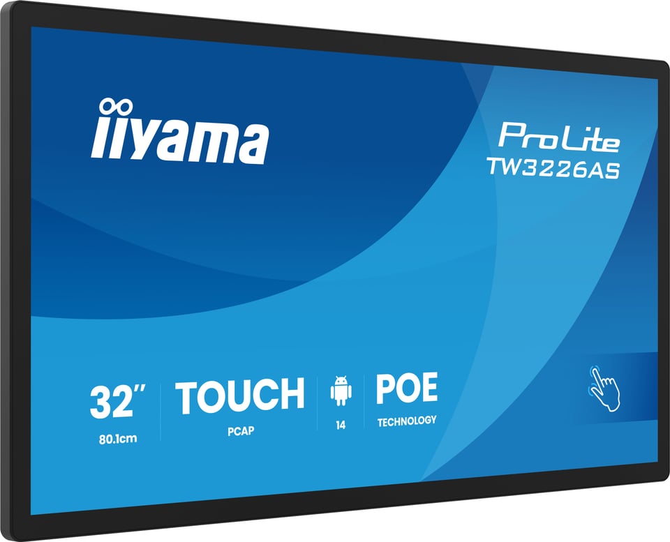 iiyama TW3226AS-B3P beeldkrant Kiosk-ontwerp 80 cm (31.5") LED Wifi 430 cd/m² Full HD Zwart Touchscreen Type processor Android 24/7