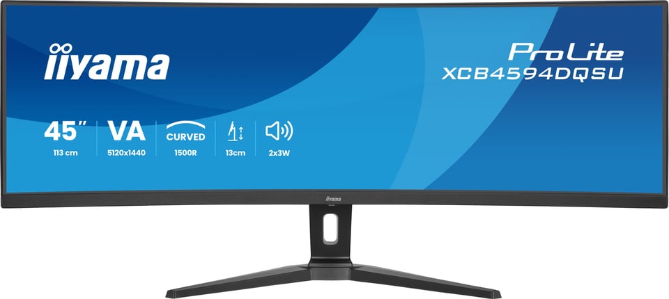 iiyama ProLite XCB4594DQSU-B1 computer monitor 113 cm (44.5") 5120 x 1440 Pixels Dual QHD LED Zwart