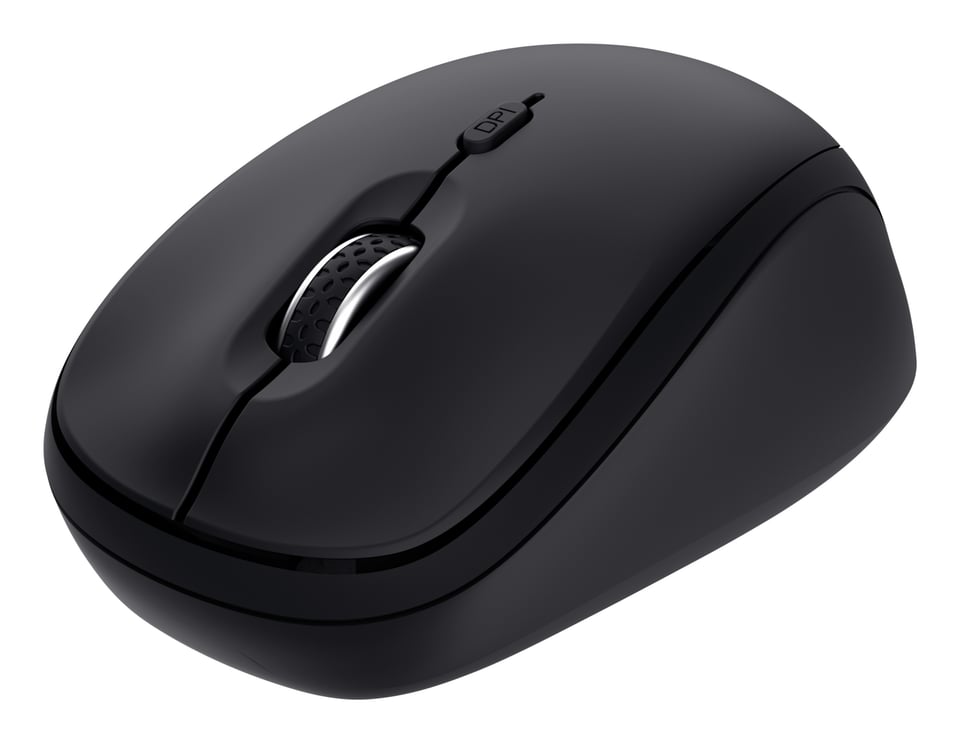 Trust Yvi+ Multi-device Draadloze Muis - RF en Bluetooth muis – Compact ontwerp – 1600 DPI – Zwart