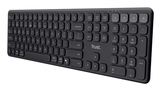 Trust Vaiya Draadloos Toetsenbord - Multi-device toetsenbord – Belgische AZERTY-indeling – USB en Bluetooth – Zwart