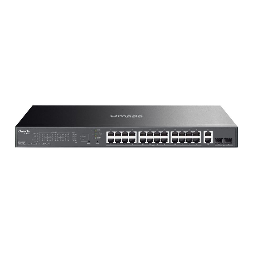 TP-Link ES228GP netwerk-switch Managed L2 Gigabit Ethernet (10/100/1000) Power over Ethernet (PoE) Zwart