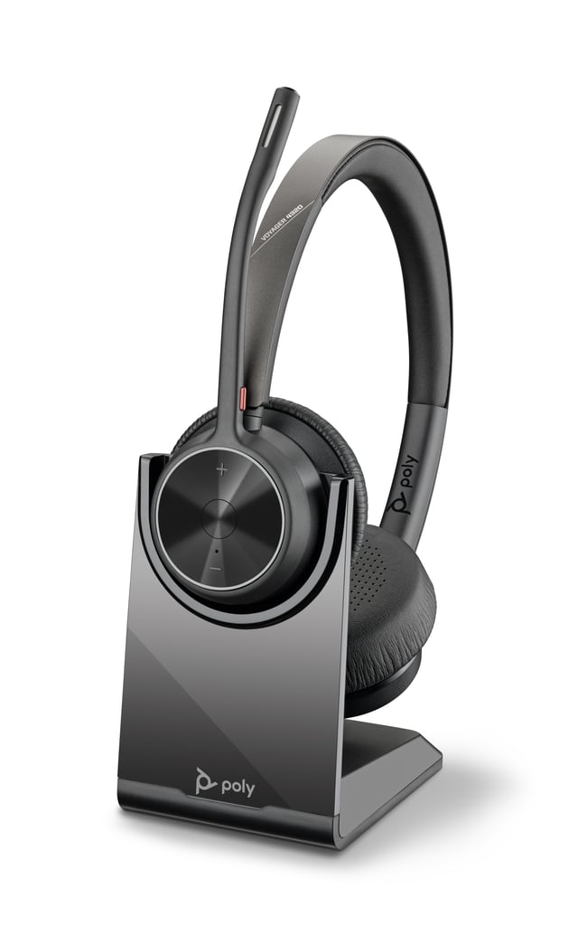HP Poly Voyager 4320 USB-C Headset + BT700 dongle + oplaadstatief