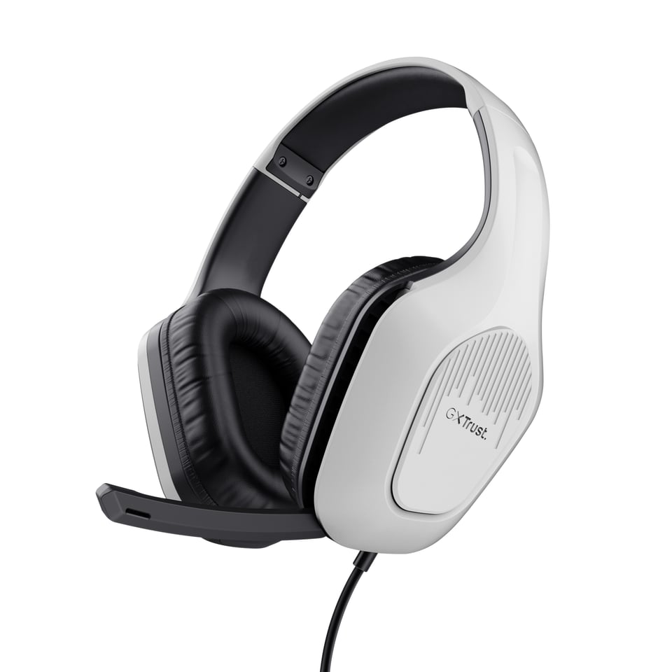 Trust GXT 415W Zirox Gaming Headset - Bedrade gaming koptelefoon – Opklapbare microfoon – 50 mm drivers – Wit