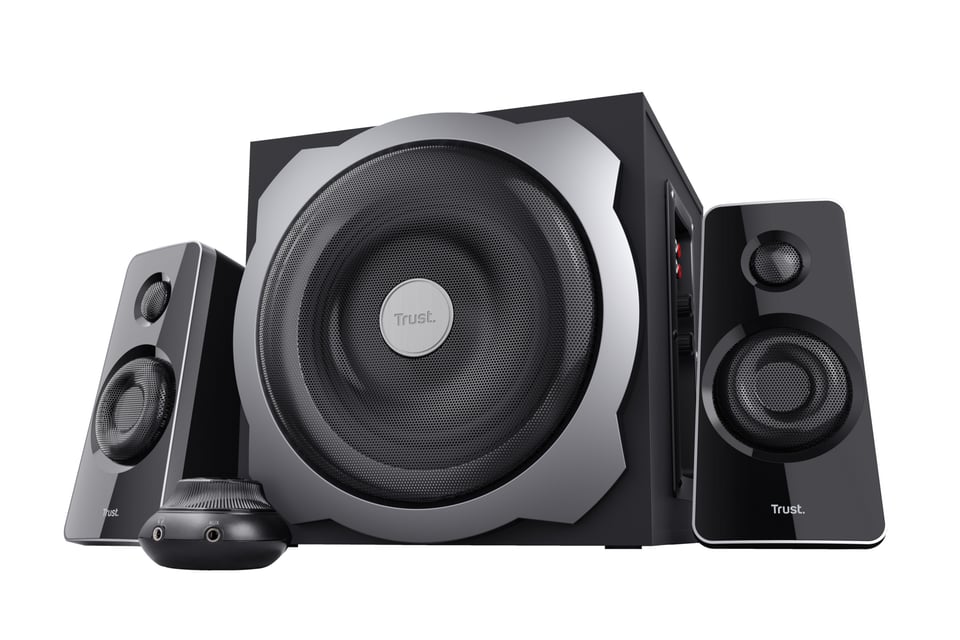 Trust Tytan 2.1 Luidsprekerset – 2.1‑luidsprekerset – subwoofer speakers – Bedrade bediening – Zwart