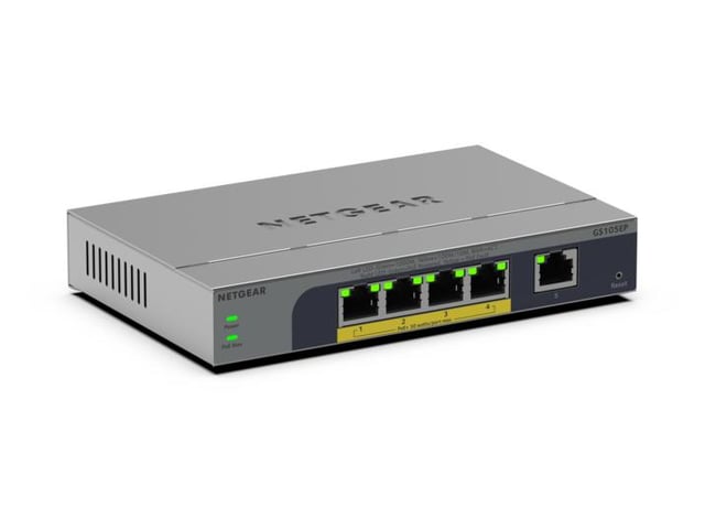 NETGEAR GS105EP Unmanaged Gigabit Ethernet (10/100/1000) Power over Ethernet (PoE) Grijs