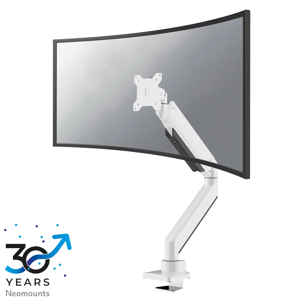 Neomounts NM-D775WHITEPLUS Monitorarm 10-49" - gasveer - Topfix - 180°-stop