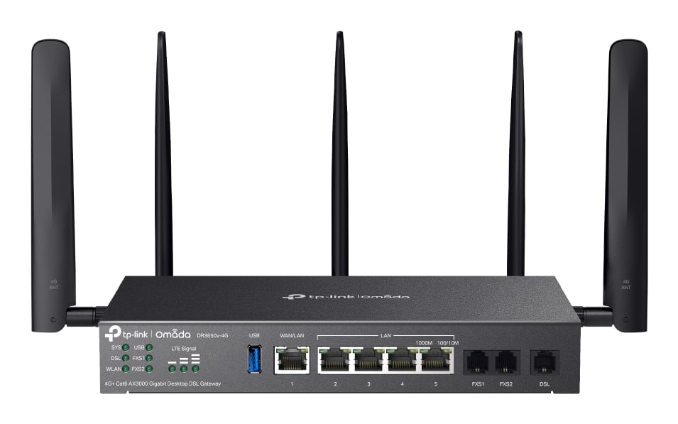 TP-Link Omada DR3650V-4G draadloze router Gigabit Ethernet Dual-band (2.4 GHz / 5 GHz) Zwart