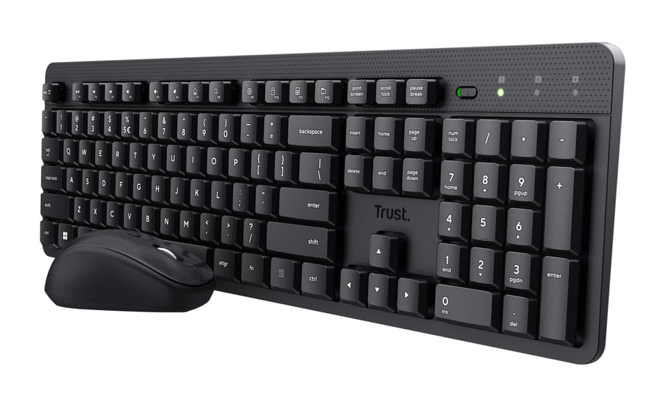 Trust Ody V2 Draadloze toetsenbord + muis set – Draadloze toetsenbord‑ en muisset – QWERTY – Zwart