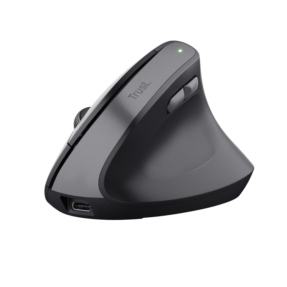 Trust TM-270 Draadloze Verticale Muis - Ergonomische muis – 6 knoppen – 2400 DPI – Business Model - Zwart