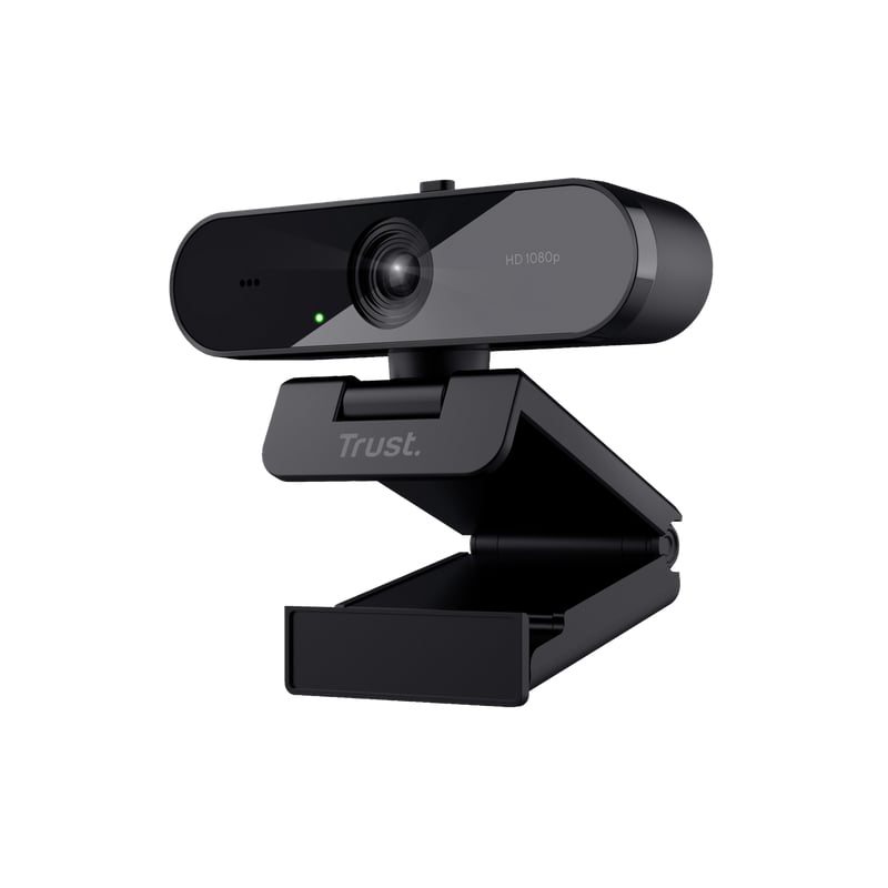 Trust TW‑200 Full HD Webcam – webcam – business model - met groothoeklens en privacyfilter – Zwart